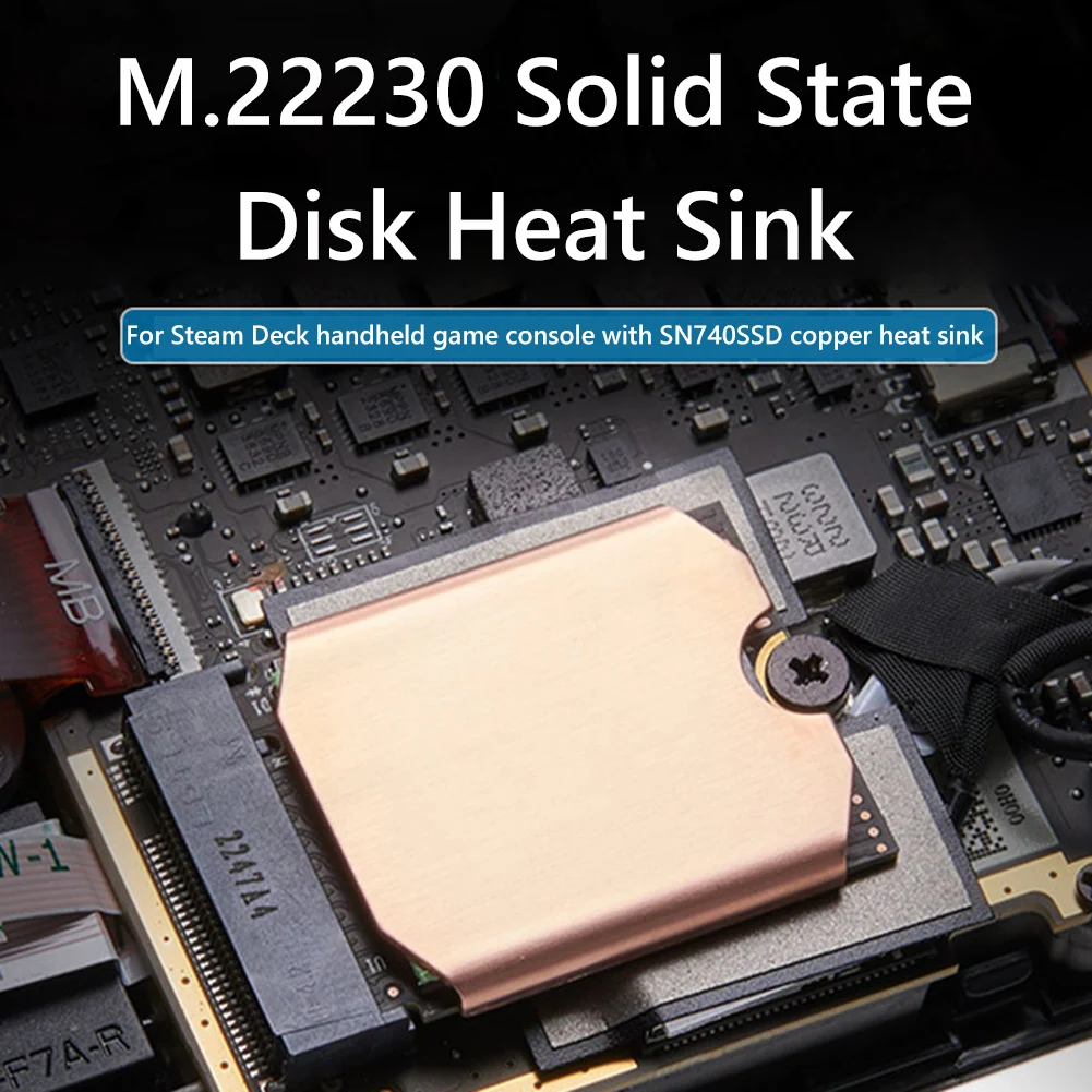 스팀 데크용 SSD 구리 방열판, M.2 2230 2242 2280 SSD NVME, 열 실리콘 패드 방열판, 구리 쿨러 구리 라디에이터