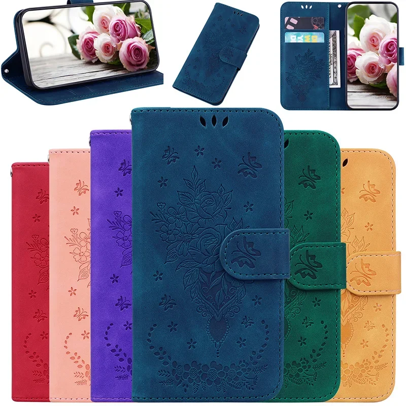 

For Infinix Zero 20 Case Rose Butterfly Pattern Wallet Cases For Infinix Zero 8 30 5G zero X Pro NEO Flip Cover