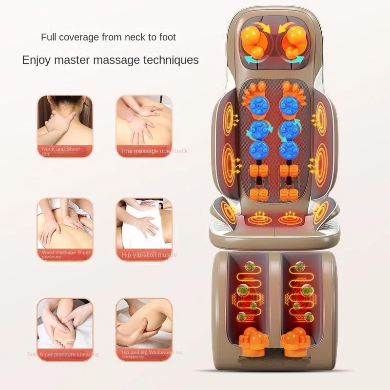 2024 Electric Massage Mattress Vibrating Heating Infrared Massager Kneading Mat For Neck Back Foot Body Pain Relief Relaxation