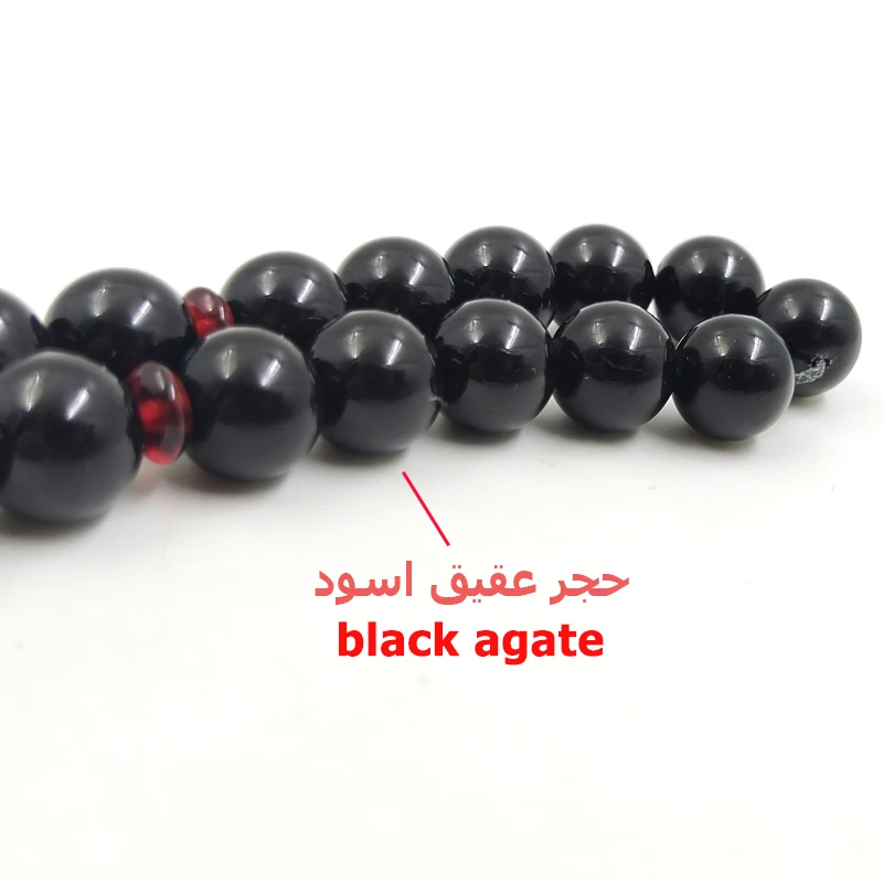 Tasbih Red resin with black agate EID gift for Islam arabic fashion Misbaha Bracelets turkish accessories on hand