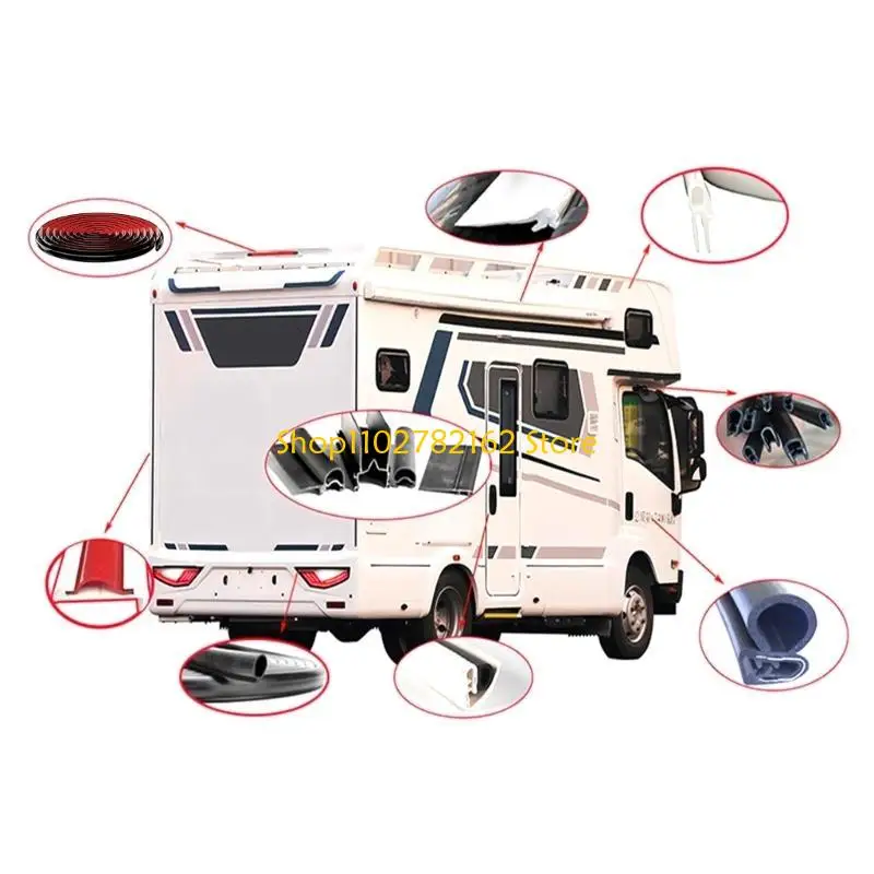 

547B Roof Rainwater Drainage Accessory Easy to Mount Silicone/TPE Gutter Campers Rain Protections for Weatherproof Travel Com