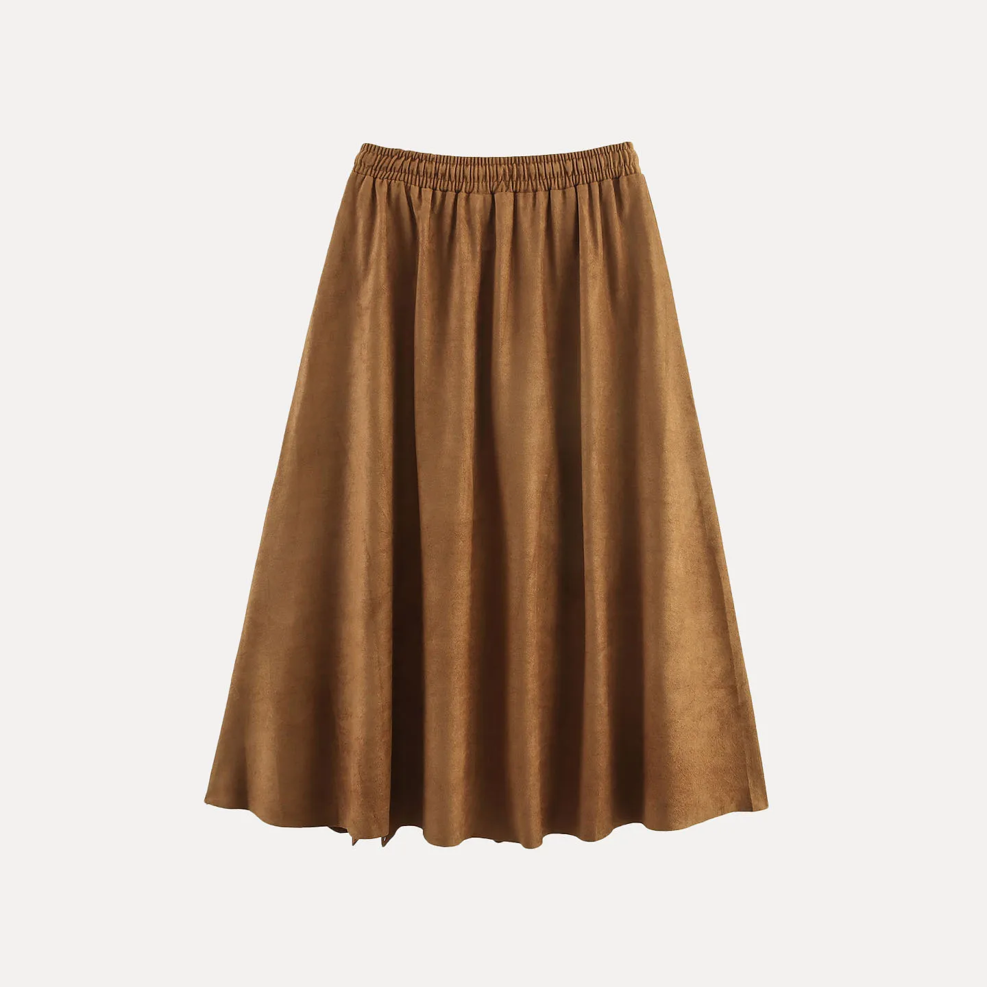 Retro Suede Laser Carved Floral Vaion Midi Skirt Women's Casual Sle mid Waist A-Line Stand Fit Autumn 2025 New Arrival