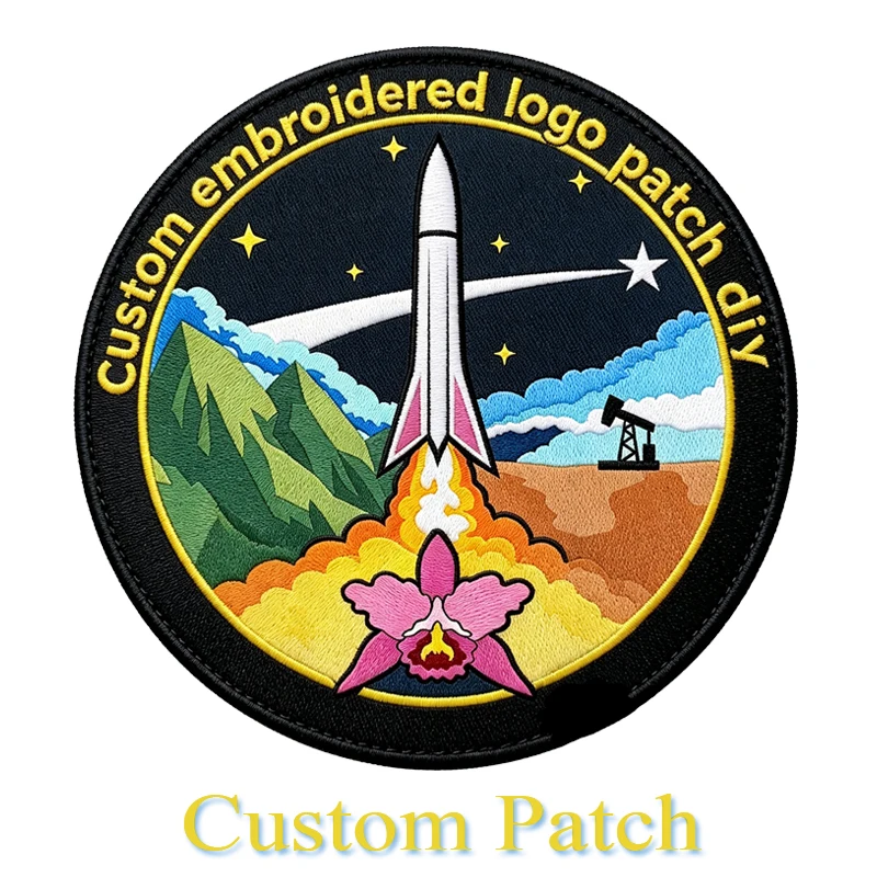 Custom Company Team Logo Embroidered Patches DIY Iron On Patches For Clothing Custom your Own Patch Hook and Loop/Print Patch