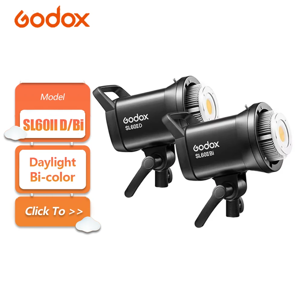 Godox SL60IID SL60IIBi 75 Вт Двухцветный светодиодный видеосвет дневного света с креплением Bowens для камеры Заполняющий свет CRI 96 TLCI 97