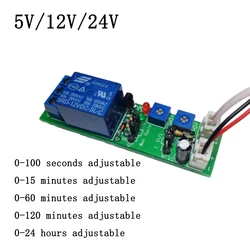 JK11S Cycle Timer Delay on off Relay Module 5V 12V 24V Switch Relay Board 0-100s/0-15m/0-60m/0-120m/0-24h Adjustable Delay Relay