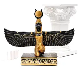 Aqumotic Egyptian Gods Goddess Ornament 1pc Large Isis Sculpture Adorn for Home Eye of Egypt Furnishing Articles Decorate