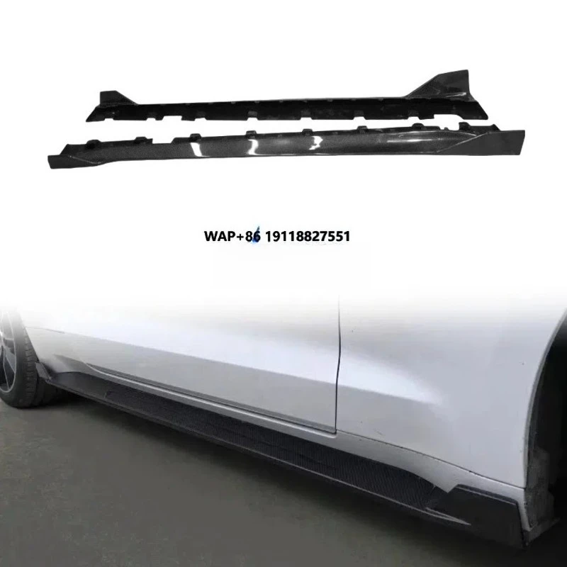 

Carbon Fiber Side Skirt Automotive Parts Body Kit for Mustang 15-22 Modified Side Bumper Skirt Exterior Decoration