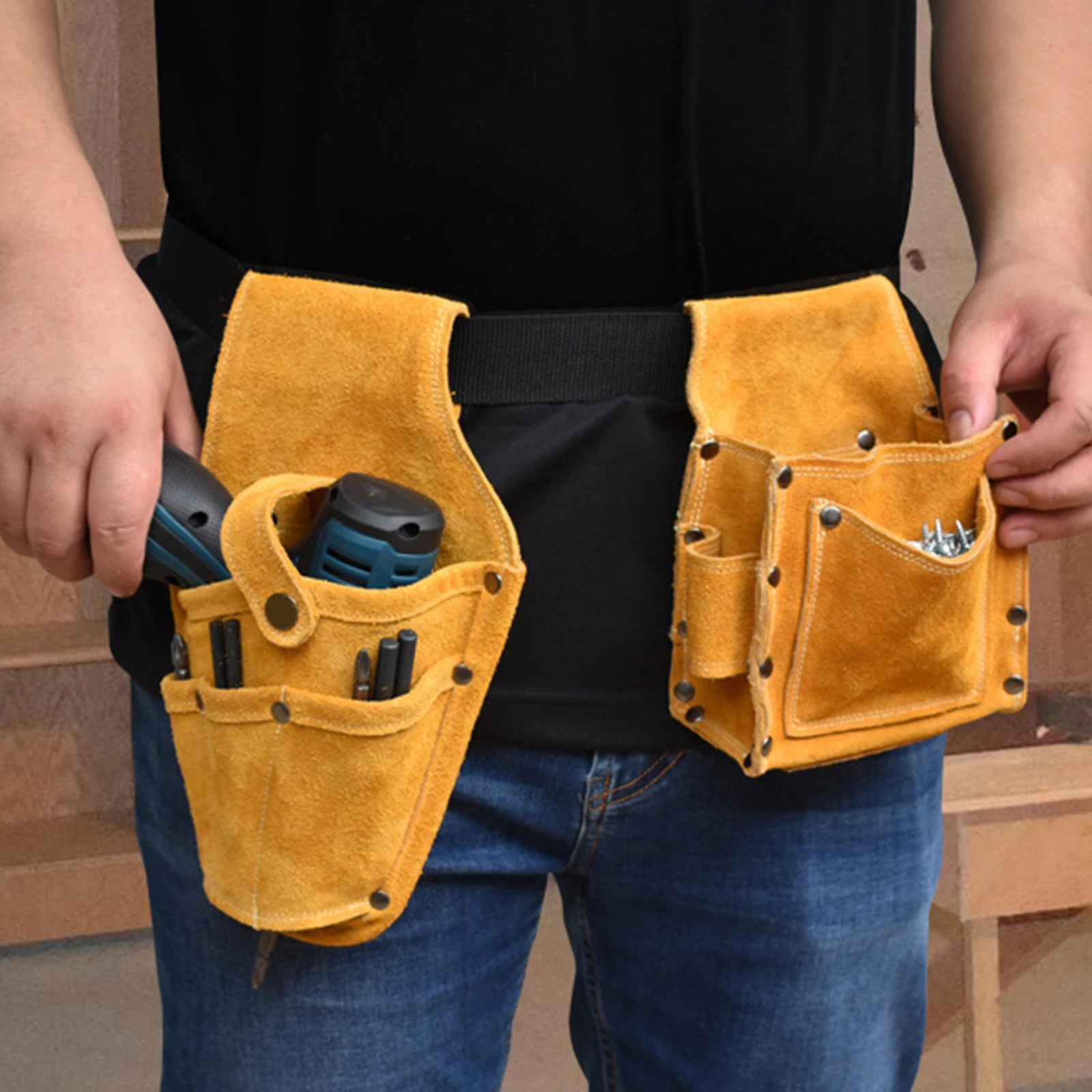 Poudres Rétro en Cuir Artificiel, Sac à Outils Portable, Support de Taille pour Pinces, Travail de Calcul