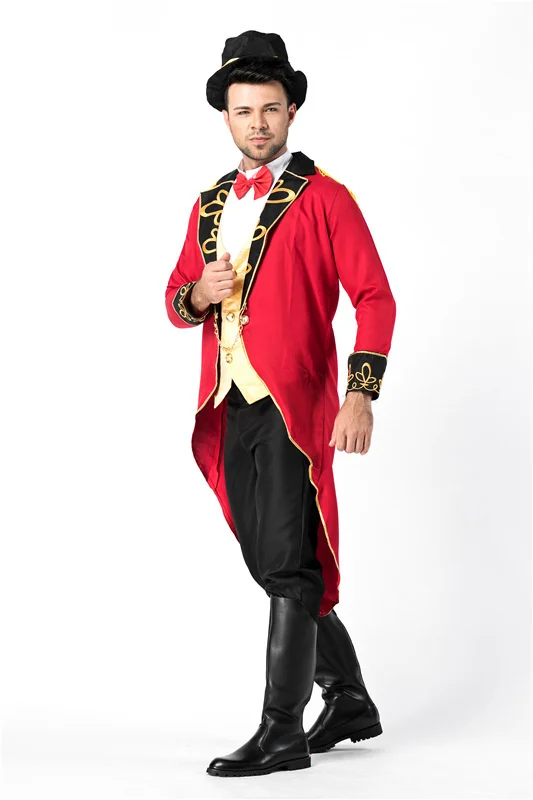 Halloween Circus Performance Stage Suit Wild Animal Trainer Magician Cosplay Costume Carnival Purim Masquerade Men Party Dress