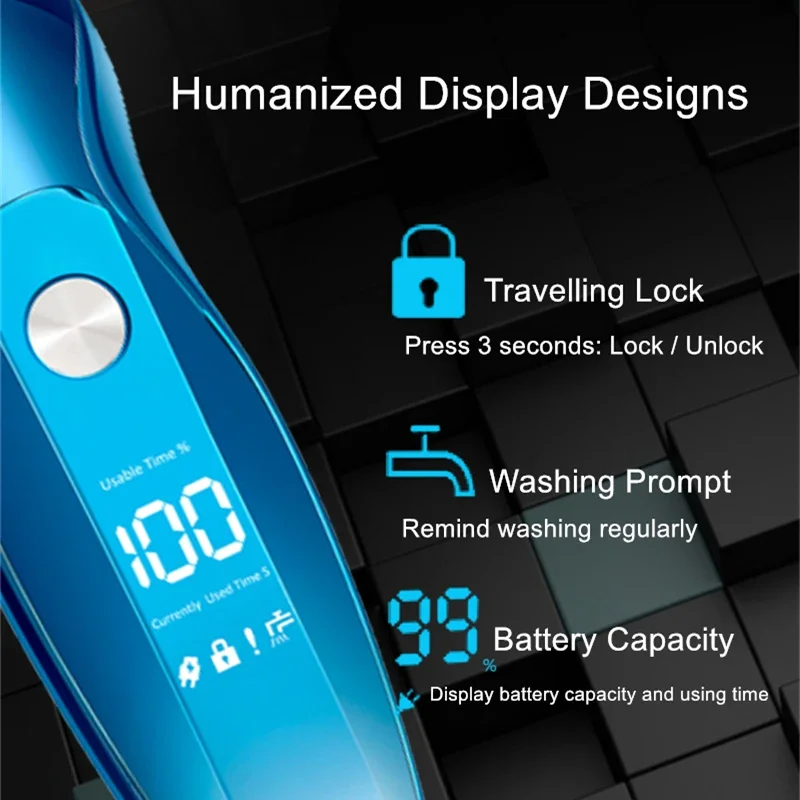 ماكينة حلاقة كهربائية دوارة للرجال ، ماكينة حلاقة قابلة للشحن ، مشذب لحية ، رطب وجاف ، للاستخدام المزدوج ، شفرة حلاقة مقاومة للمياه