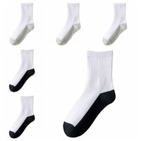 4/6Pairs Classic Simple Men's Mid-calf Socks Hosiery Breathable Men Tube Socks Non-slip Patchwork Sports Sock Summer