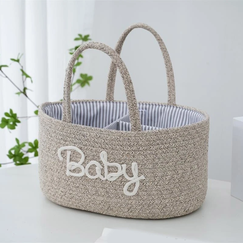 Tempat Penyimpanan Popok Bayi Keranjang Pembibitan Dapat Dilipat Tas Popok Bayi Katun Besar