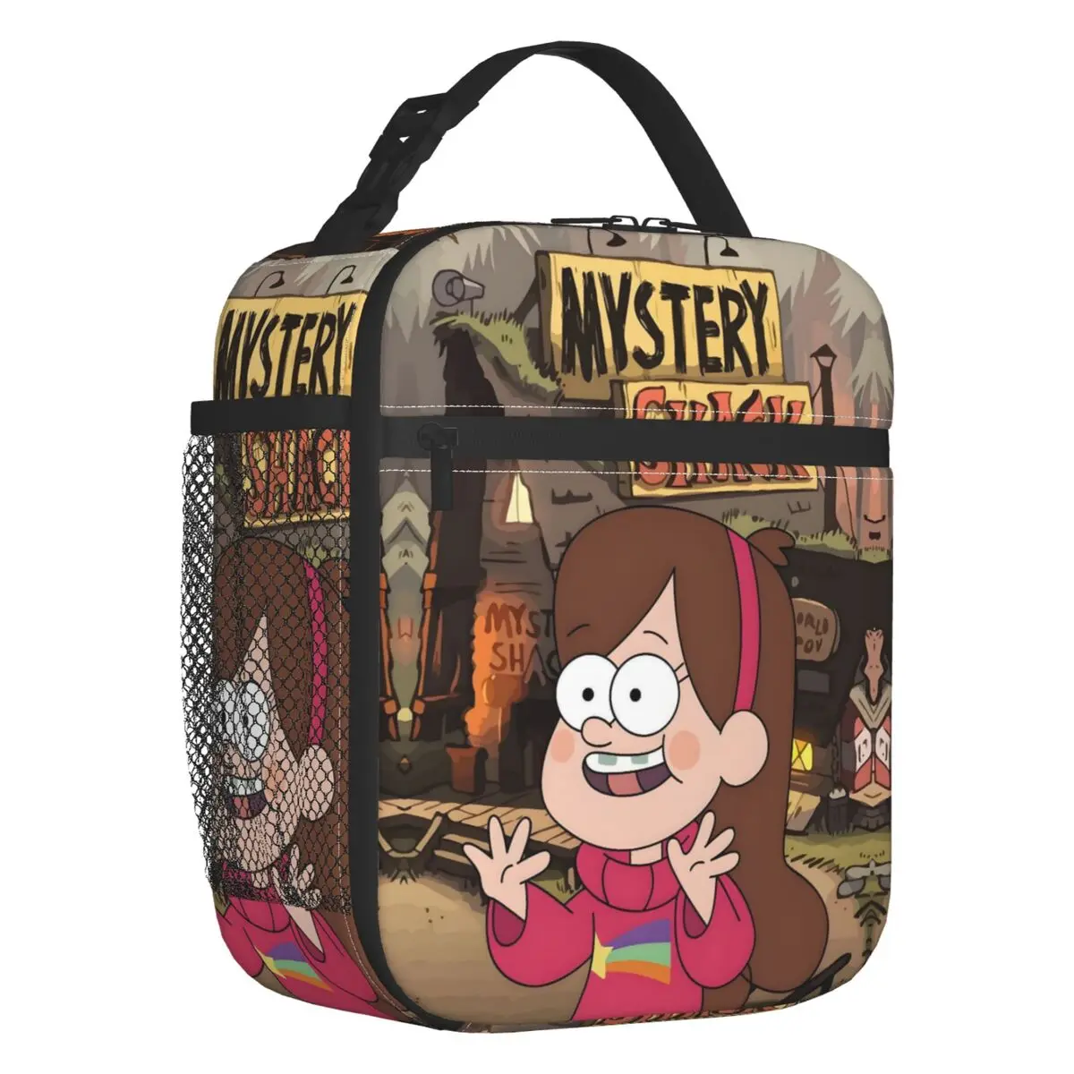 

Custom Gravity Falls Thermal Insulated Lunch Bag Cartoon Movie Town Resuable Lunch Container for School Office Outdoor Food Box