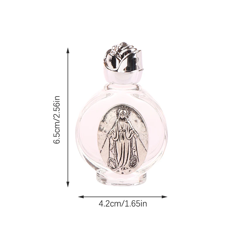 1 Pc Empty Glass Holy Water Jesus Bottle Religious Cross Bottle Christian Reusable Baptism Supplies Family Gifts