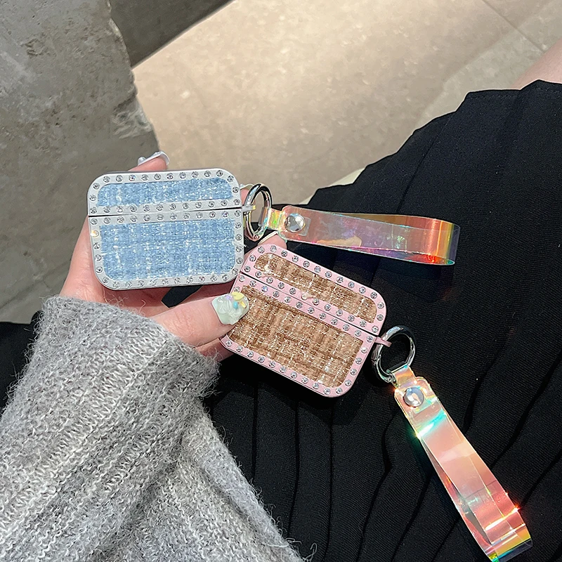 เคสคริสตัลเทียมพร้อมสายรัดข้อมือสำหรับ Apple airpods 2 3 Generation สำหรับ airpods Pro 2ND GEN สำหรับ Air pods