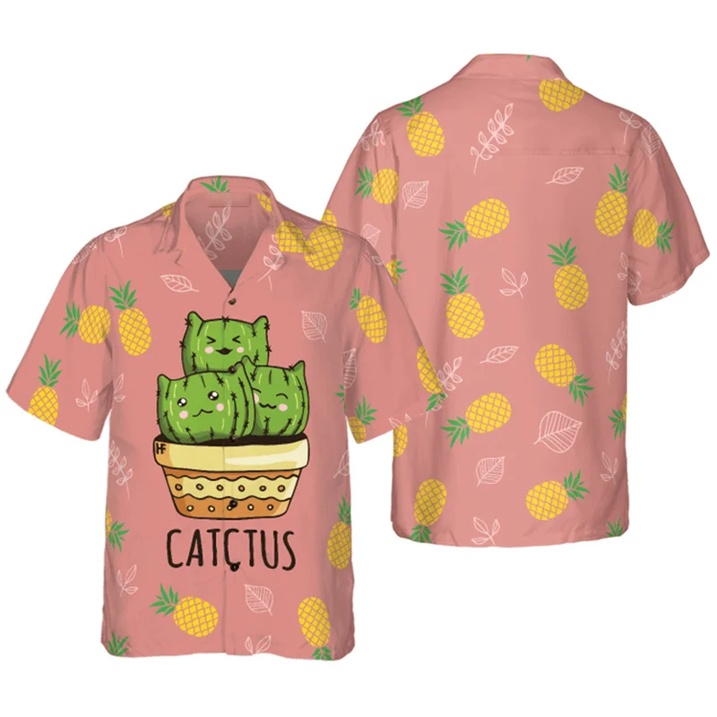 

New 3D Cactus Succulent Printing Shirts & Blouses For Men Children Fashion Cute Short Shirts Women Harajuku Y2k Kawaiian Clothes