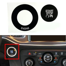 1x For Dodge 2011-2014 Stop Start Engine Switch Button Decals Stickers Kit Black Overlay White Lettering And Characters Car Part