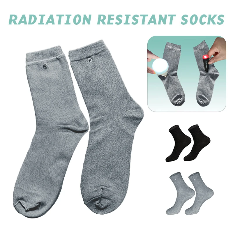 Silver Fiber Anti-radiation Socks Unisex Health Protection Sock Conductive Anti-static EMF Anti Electromagnetic Radiation Socks