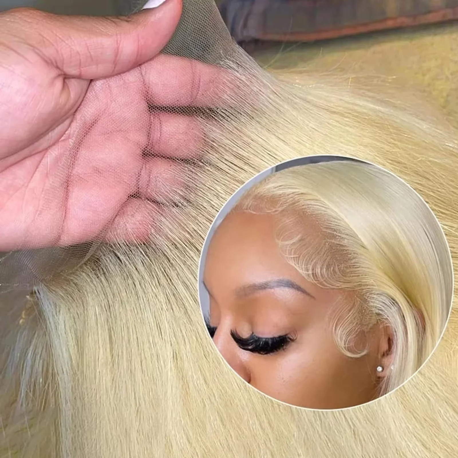 HD Transparent 613 Blonde Straight 13x6 Lace Front Human Hair Wigs 13x5 36 40 Inch Coloed Lace Frontal Wig Pre Plucked For Women image 3