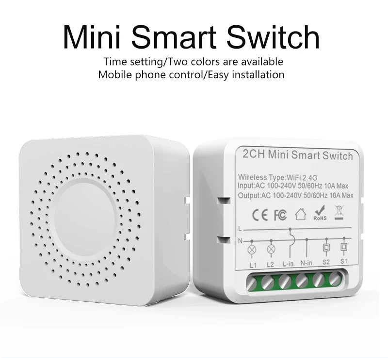 Tuya Mini Smart Switch WiFi 1-2-3-4-Gang-Schalter 16A, kompatibel mit Alexa und Google Assistant Sprachsteuerung – Detail 1