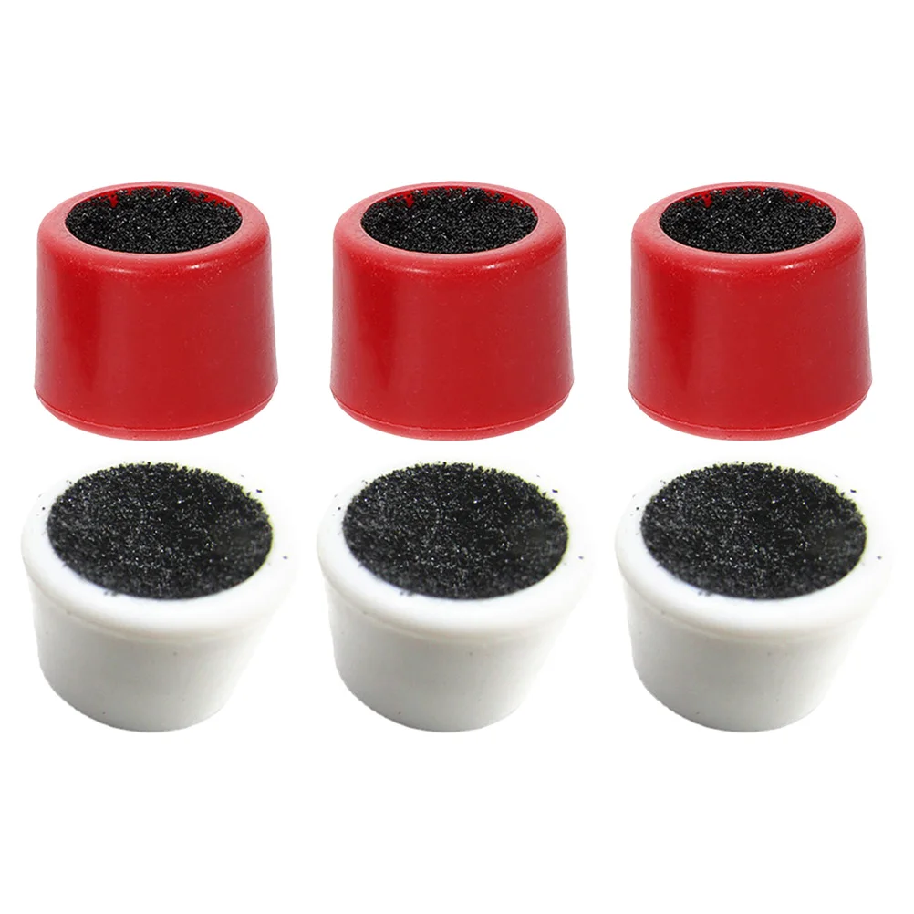 

6 Pcs Billiard Cue Tip Shaper Durable Wear Resistant Plastic Burnisher Pool Accessories Red White Colors Fits Most Cue Sizes