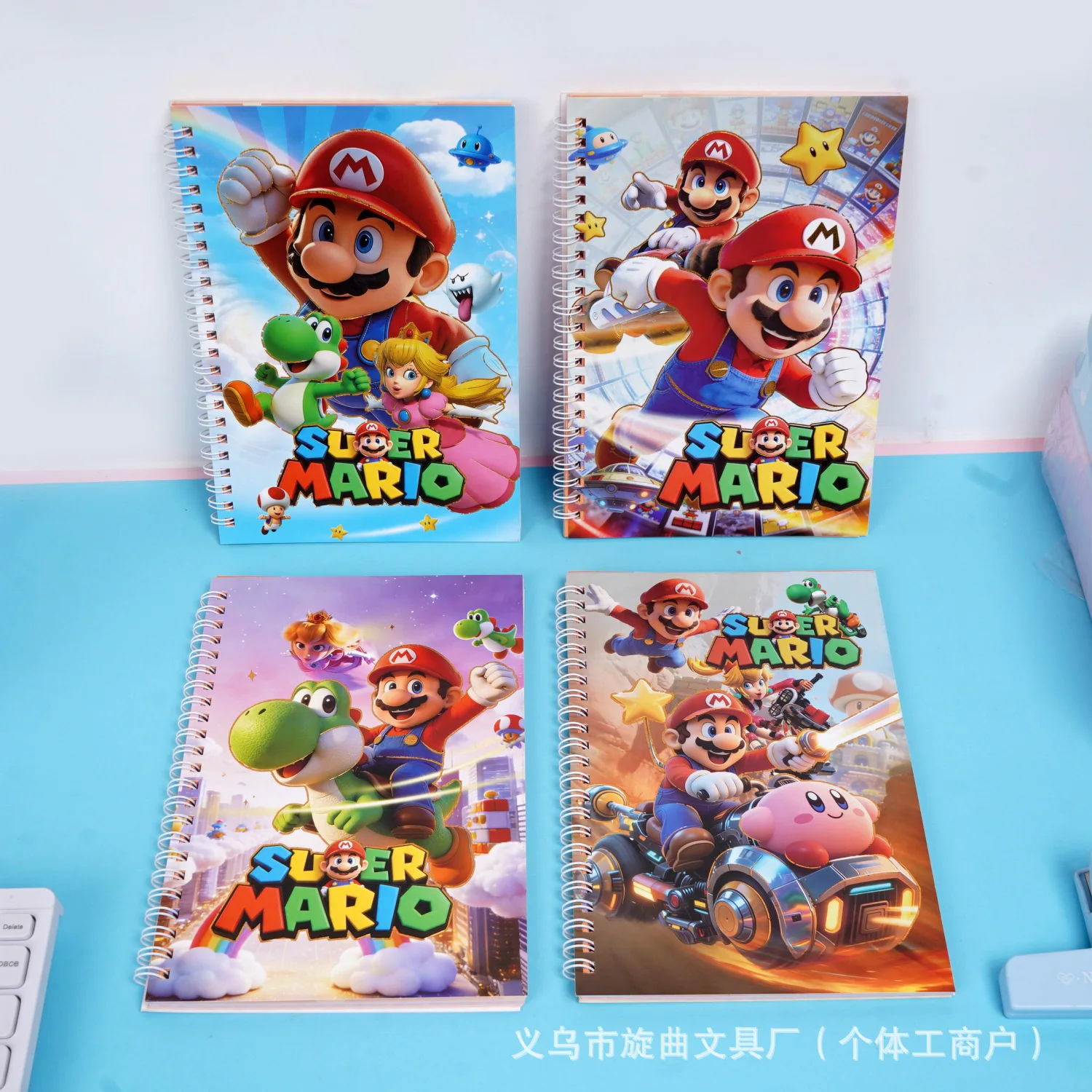 

1/4pcs Super Mario notebook, new A5 coil notebook, creative peripheral color pages, notepad, hand book, portable diary, gift ﻿