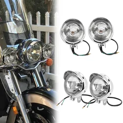 Motorcycle Chrome Front Headlight Spot Fog Light Accessories For Harley Bobber Chopper Cruisers Touring Custom