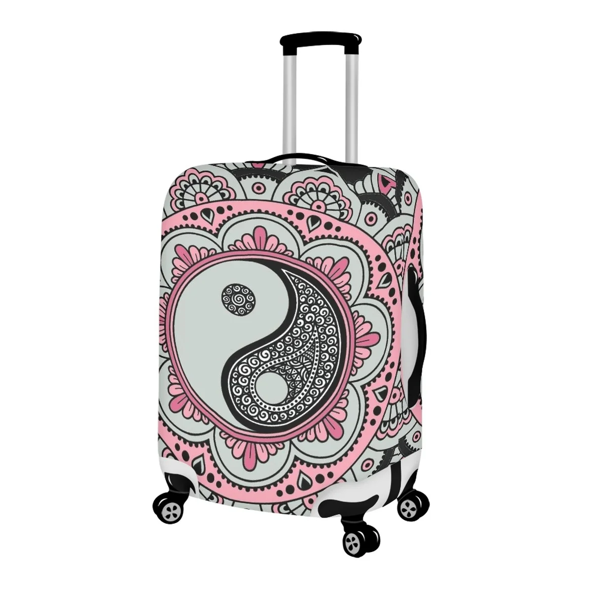 FORUDESIGNS Travel Luggage Cover Mandela Tai Chi Suitcase Protector Covers Essential Accessories Durable Cases Cool Stretchy