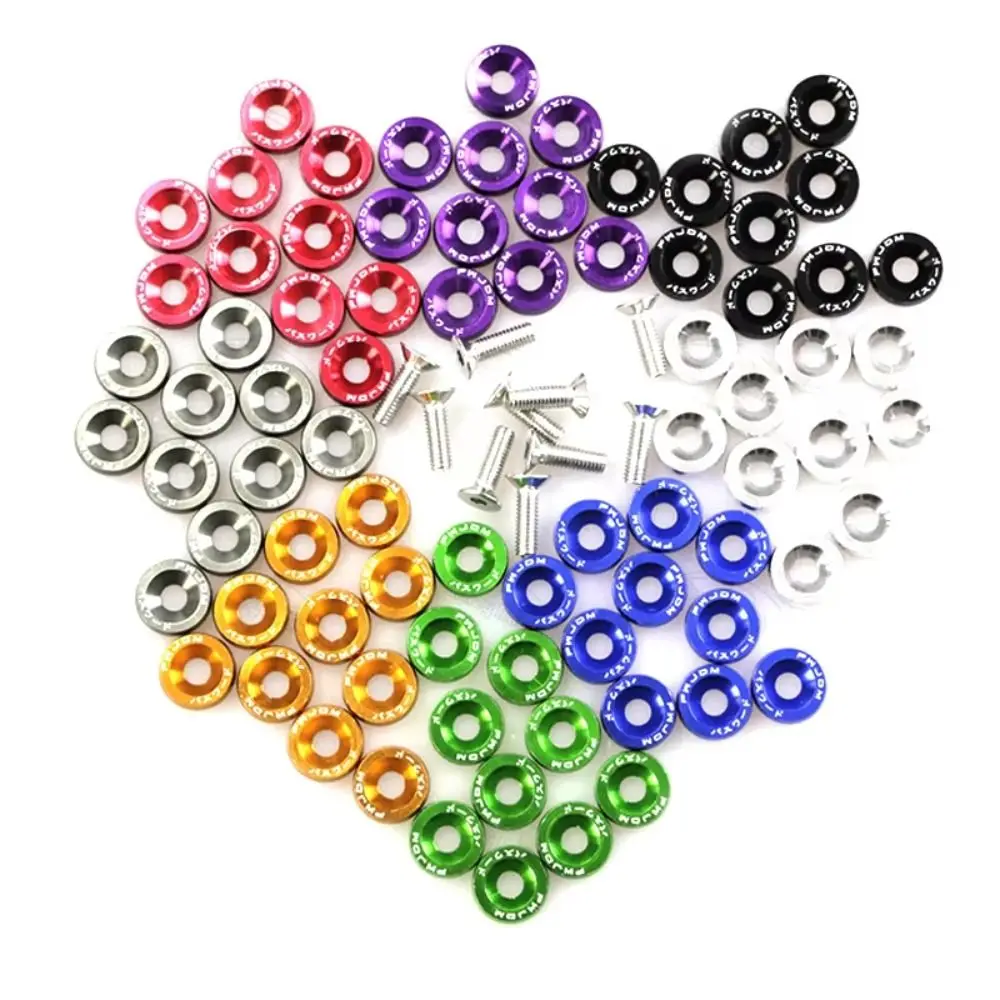 Image of 10 Stück/Packung M6 Unterlegscheiben JDM-Stil Universelle Roller-Befestigungsschrauben Aluminiumlegierung Sechskant-Auto-Tuning-Befestigungselemente