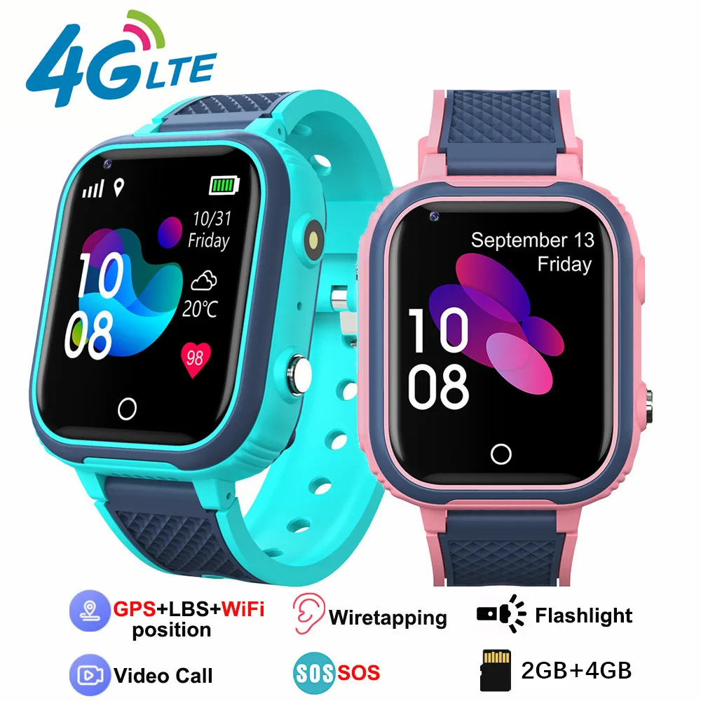 4G Smartwatch Kids GPS WIFI Video Call SOS IP67 Waterproof Child Digital Watch LT21 Camera Monitor Tracker Location Phone Watch