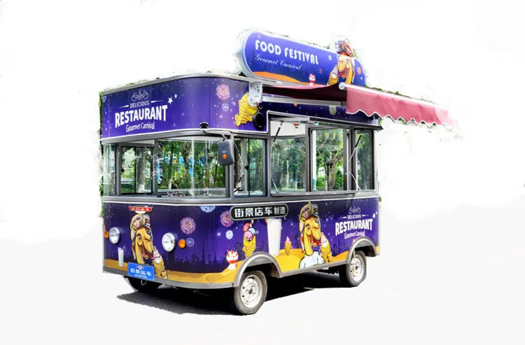 Chariot de nourriture mobile extérieur électrique personnalisé, remorque de restauration rapide, camion de nourriture mobile, savoir à chaud