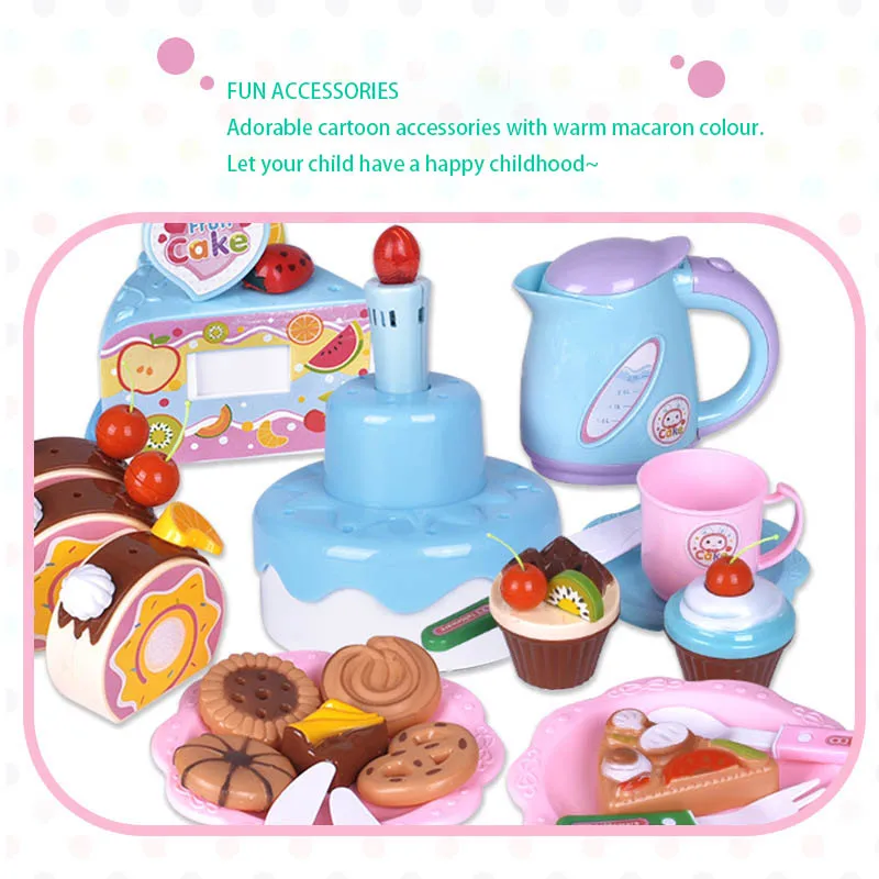 面白いライトが点滅するDIY誕生日ケーキモデルキッチンごっこ遊びフルーツカットフードケーキおもちゃ子供向けギフト男の子女の子