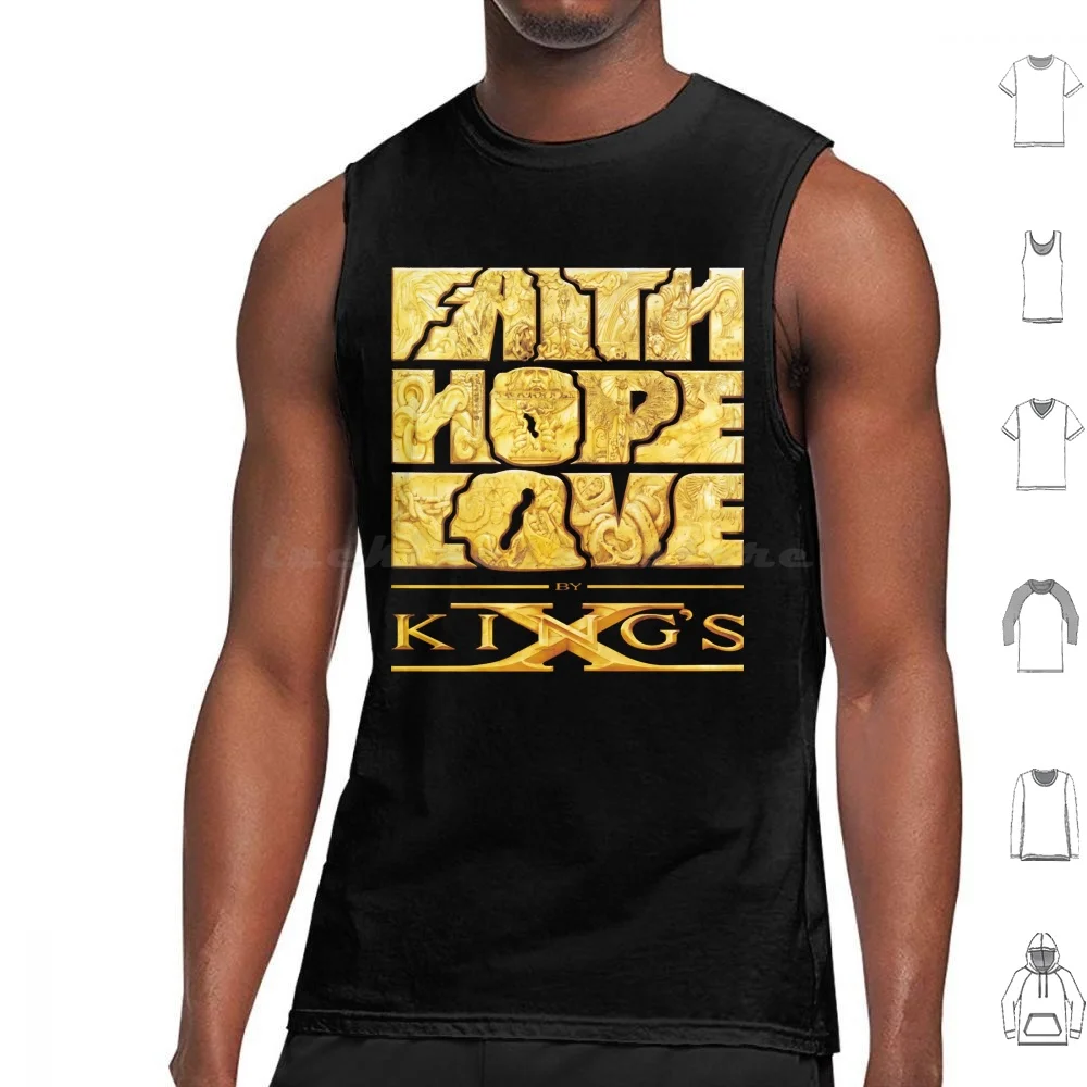 King'S X-Faith Hope Love Tank Tops Print Cotton Kings X Faith Hope Love Ccm Retro Christian Band Music 80S 90S Ty Tabor