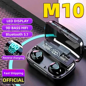 Auriculares Bluetooth M10 TWS Auriculares inalámbricos de caja de carga de 3500má con micrófono auriculares impermeables deportivos estereo estereo 8 Mejores FreebuDs de ventas 5 - №1
