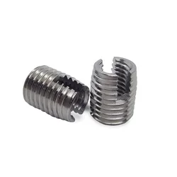 M2 M3 M4 M5 M6 M8 -M20 Stainless Steel 302 Style Threaded Metal Thread Repair Insert Self Tapping Inserts Slotted Screw Threaded