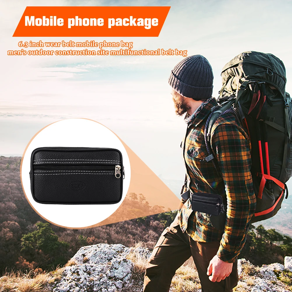 Male Pure Color Mobile Phone Holder Zipper Outdoor Jogging Sports Running Bag Double Layers Card Holder Soft Waist Packs