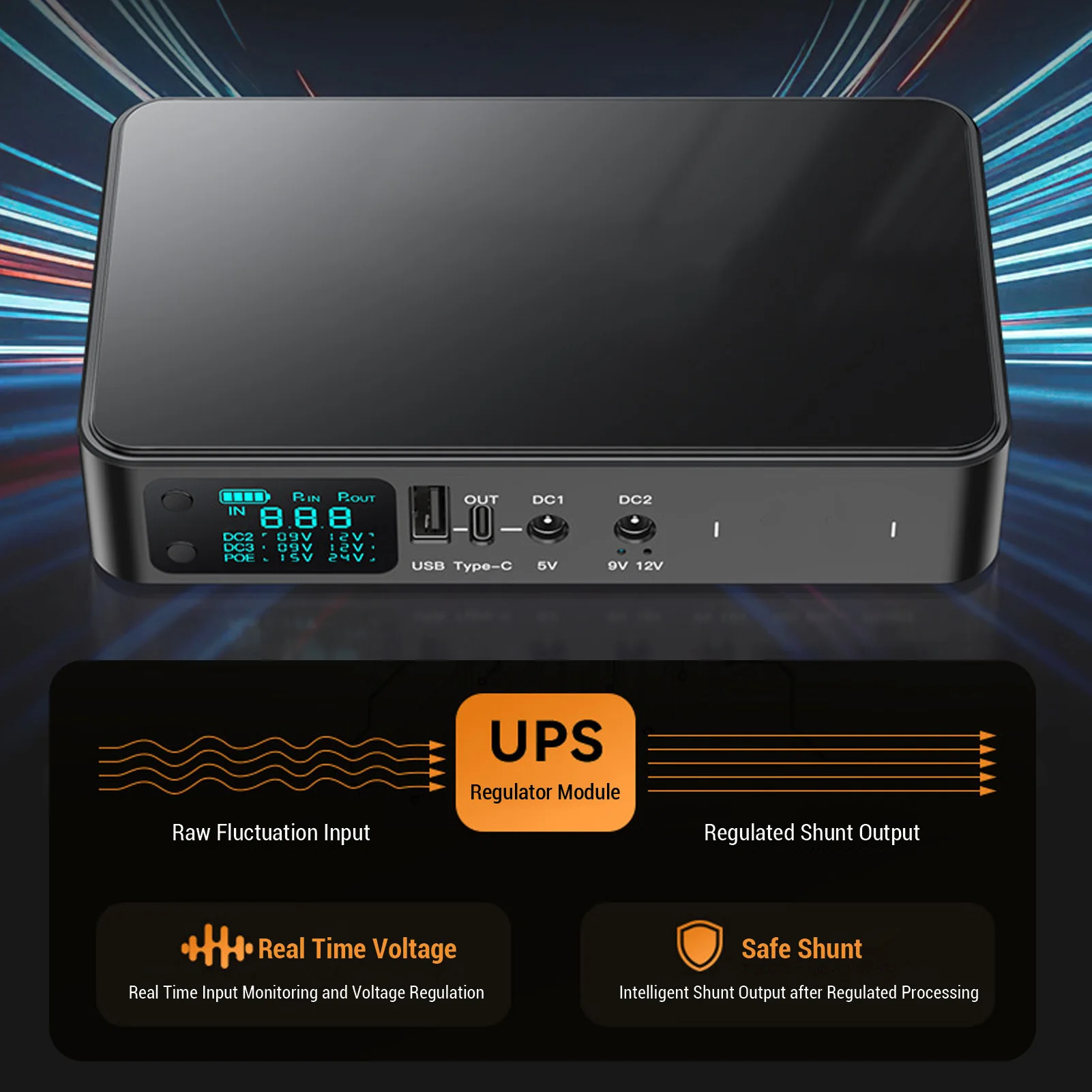 مصدر طاقة غير منقطع USB Tyрe-C تيار مستمر 5 فولت 9 فولت 12 فولت مخرج بطارية 18000 مللي أمبير UPS احتياطية لنظام التحكم في الوصول جهاز توجيه الكاميرا #1