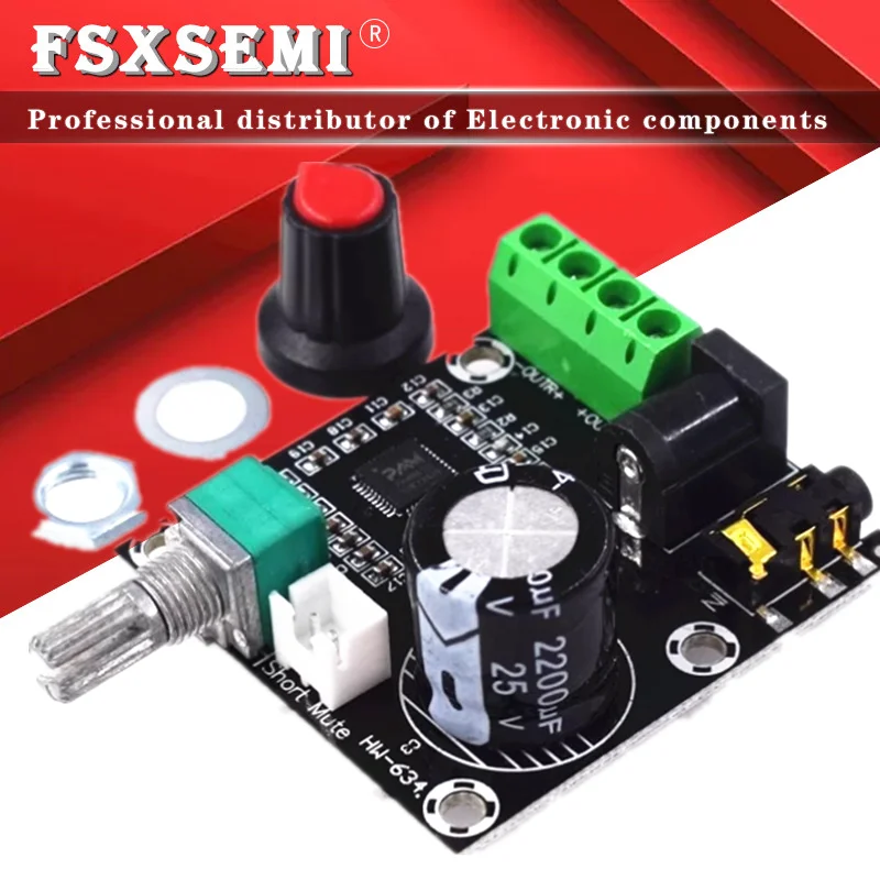 

Super Slim 2 x 15W PAM8610 Class D Digital Dual Power Audio Amplifier Board 12V black