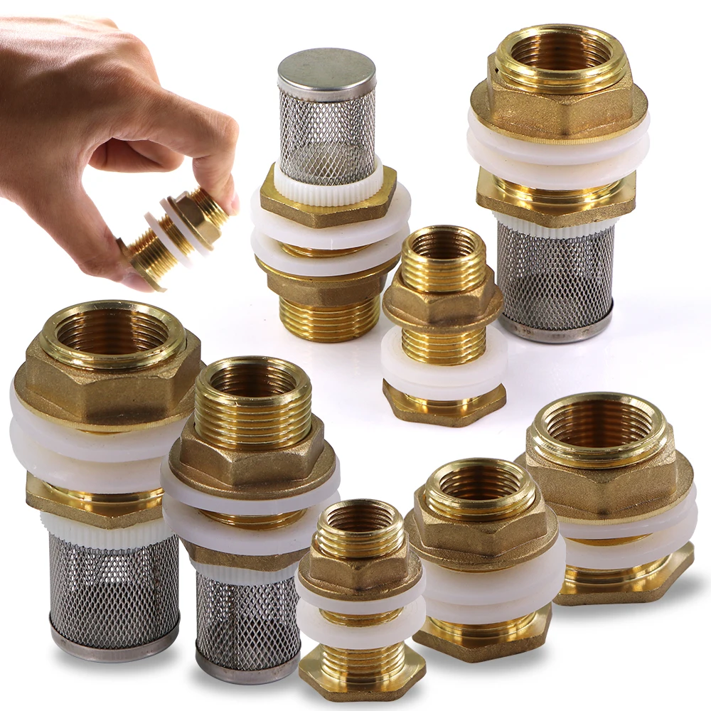 خزان مياه نحاسي مشترك مع فلتر ، طوق سيليكون ، وصلة اقتران ، ري الحدائق ، محول خط أنابيب ، خزان أسماك ، من من من من من النحاس الأصفر ، 1 بوصة #1