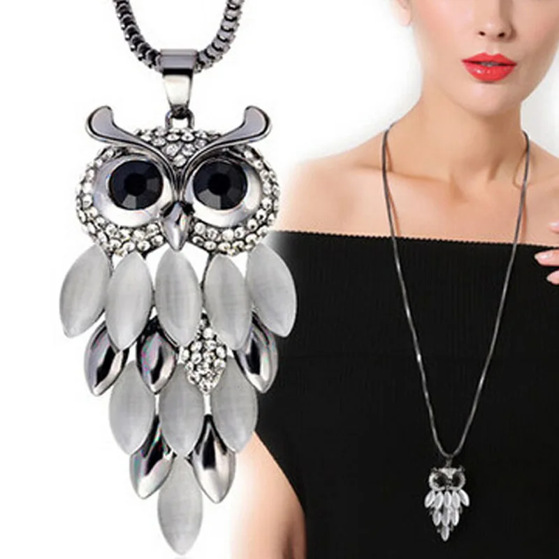 New Fashion Owl pendant Long Necklace  Chains Fashion Necklaces & Pendants women Party & birthday Gift Jewelry N1084