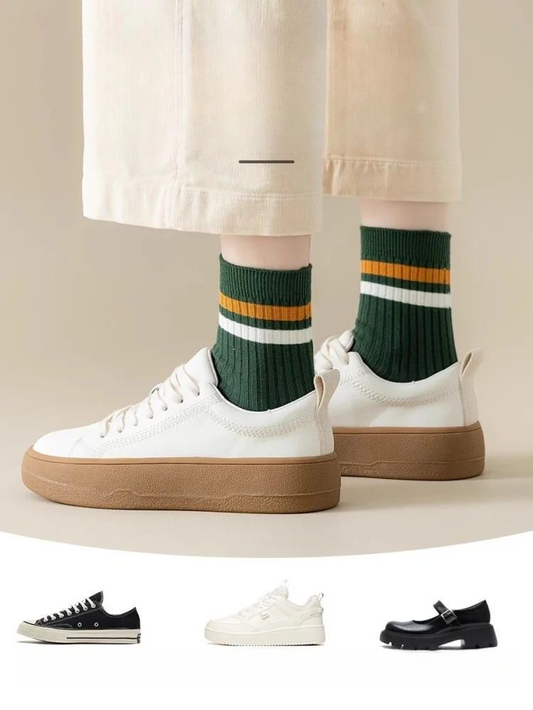 DOIAESKV Лидер продаж, хлопковые мужские носки, повседневные дышащие носки, мужские однотонные длинные носки высокого качества, полосатые носки для пар, ЕС 39-44