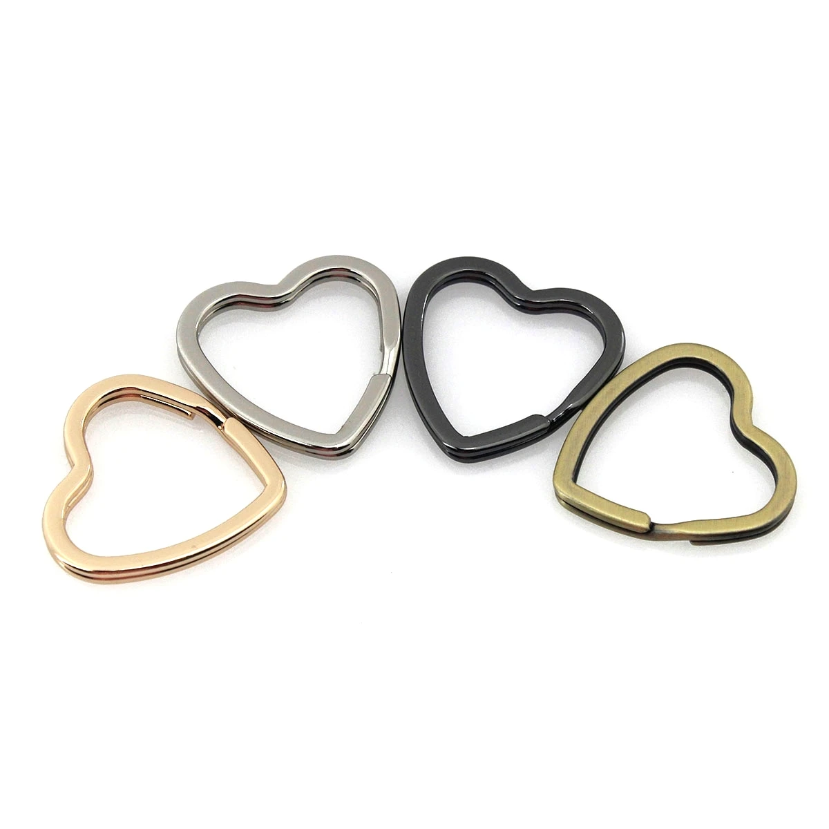 5pcs Metal New Style Heart Shape Split Rings Double Loop Keyring Fashion Keychain Keys Holder DIY Leather Craft Hardware