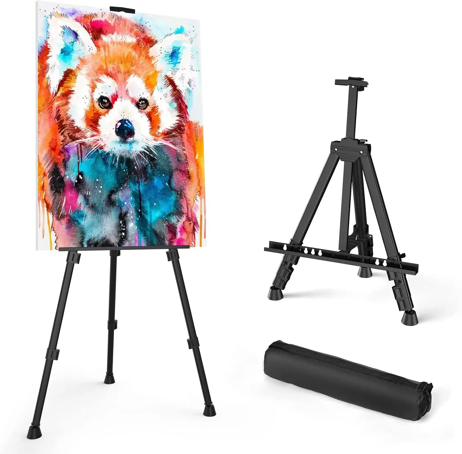 

Adjustable Art Easel Stand, Portable Aluminum Tripod Display Easel with Bag, 17 to 66 inch for Table-Top or Floor Drawing and