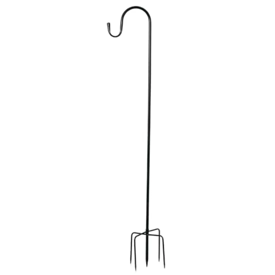 

Woodstock Wind Chimes Outdoor Shepherd's Hook 60 Tall Black Strong Base Windchime Hanger Metal Stake for Outside Patio Garden Y