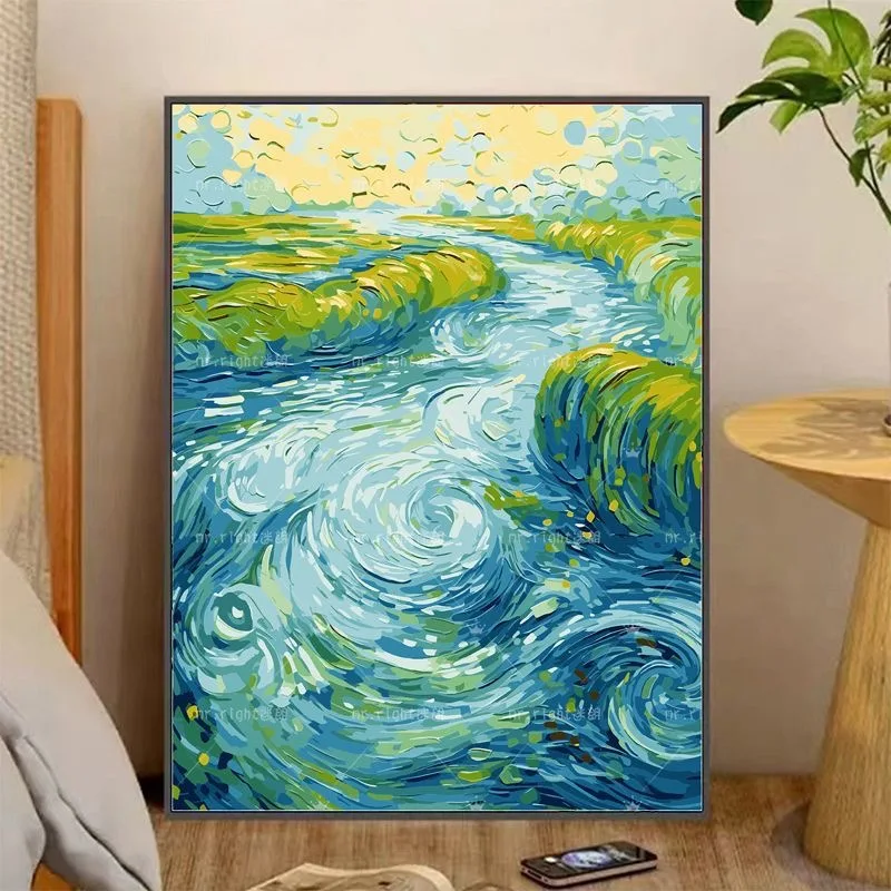 

A-0207 Four Seasons Tree Oil Painting - Spring Summer Autumn Winter Landscape