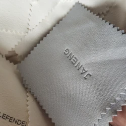 Emboss Custom LOGO 300pcs 8*8cm Silver Polish opp bags Cloth for silver Jewelry Cleaner Blue Microfiber suede fabric material