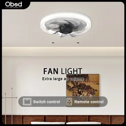 Modern LED Ceiling Fan Light Intelligent Remote Control Silent Fan Bedroom Dining Room 85-265v Dimmable Decorative Ceiling Fan