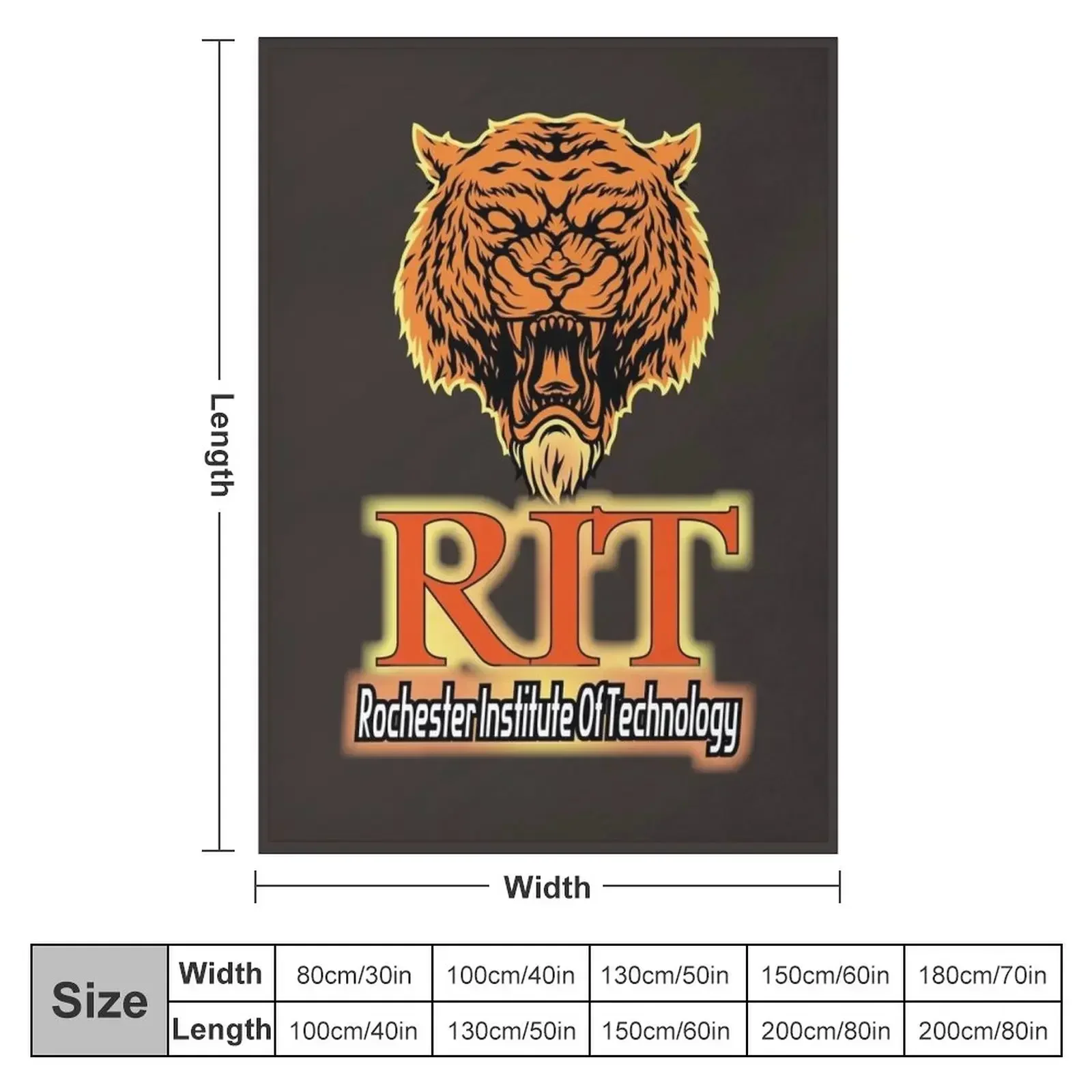 Rochester Institute of Technology TIGERS RIT Throw Blanket Hairy Single for winter Blankets