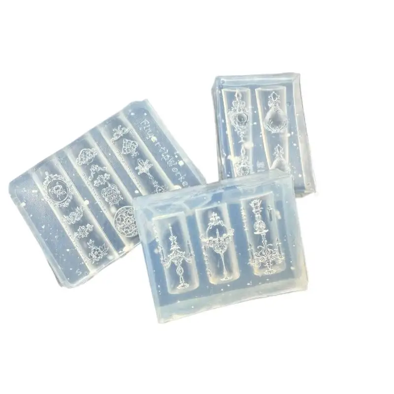 3D Barock Vase Kerzenhalter Silikon Form Nail art Dekoration DIY Transparente Nägel Form Maniküre Vorlagen Für Nägel Handwerk