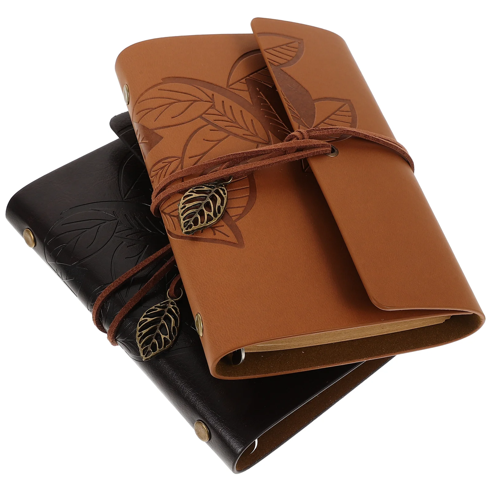 2 Pcs Multifunction Mini Travel Notebook Loose-leaf Retro Notepad 2pcs Packaged Journey Imitation Daily Writing